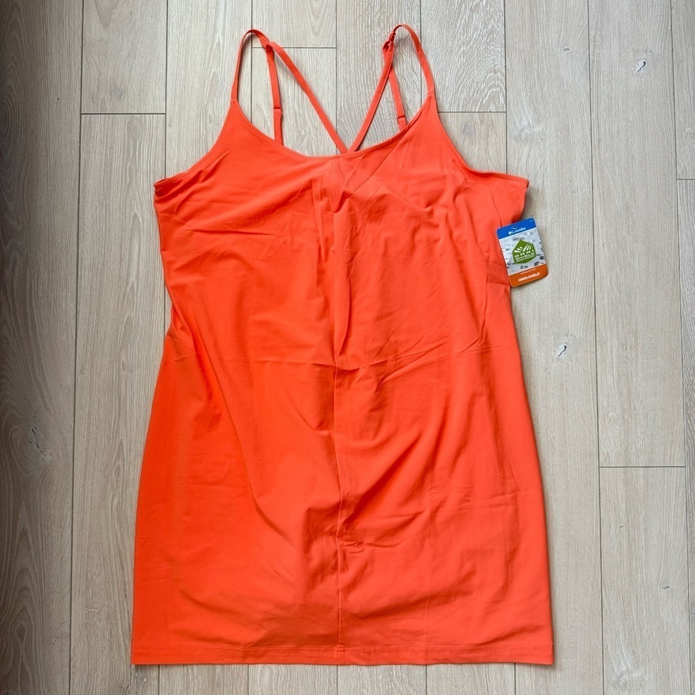 NWT Columbia Pleasant Creek Tennis Dress Built in Bra Shorts Orange Size XXL